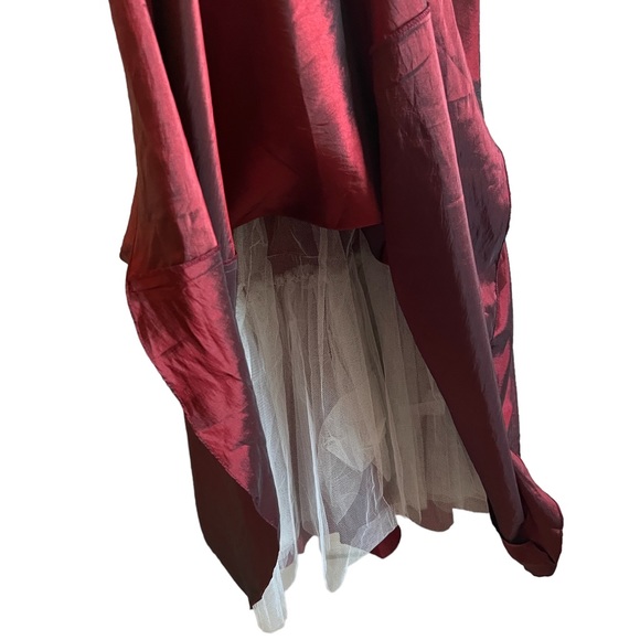 Deep Iridescent Red Strapless Gown - Picture 7 of 8